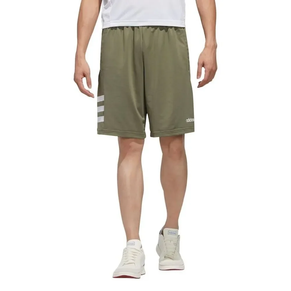 NEW Adidas Men's Designed 2 Move Elevated 3-Stripes Short Small S POCKETS olive